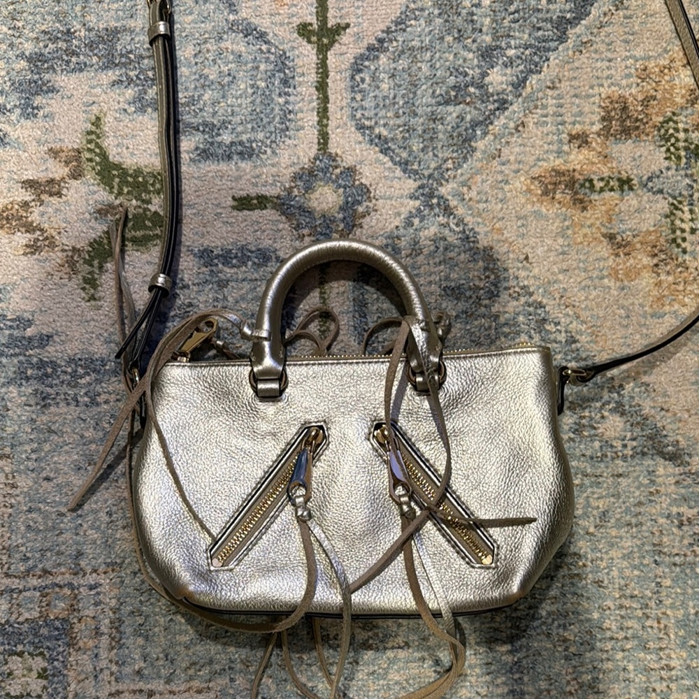 Rebecca Minkoff Micro Moto gold Crossbody Bag